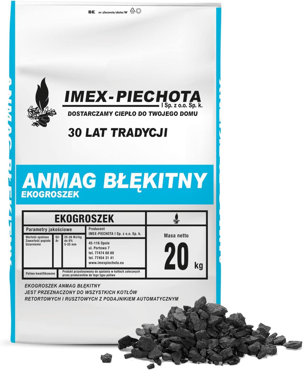 PALIGO Imex Piechota Feinsteinkohle 5-25 mm 20 kg x 15 Sack 300 kg 1 Palette Nusskohle Schmiedekohle Heizkohle Kesselkohle Speisekohle Fettkohle